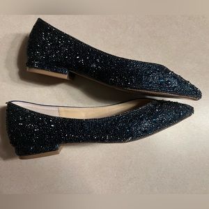 Betsy Johnson - Navy Blue Sparkly Ballet Flats - Women’s Size 6.5 - Worn Once